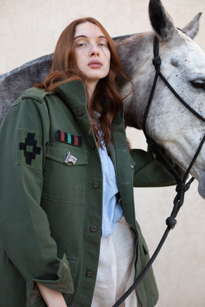 ジャケット・アウター maison de soil JACKET WITH VERTIAL STIT Jaqueta Revit Territory Verde Escuro - motosprint